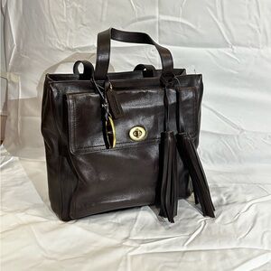Vintage Coach Legacy American Icons Pocket Tote in Chocolate Brown